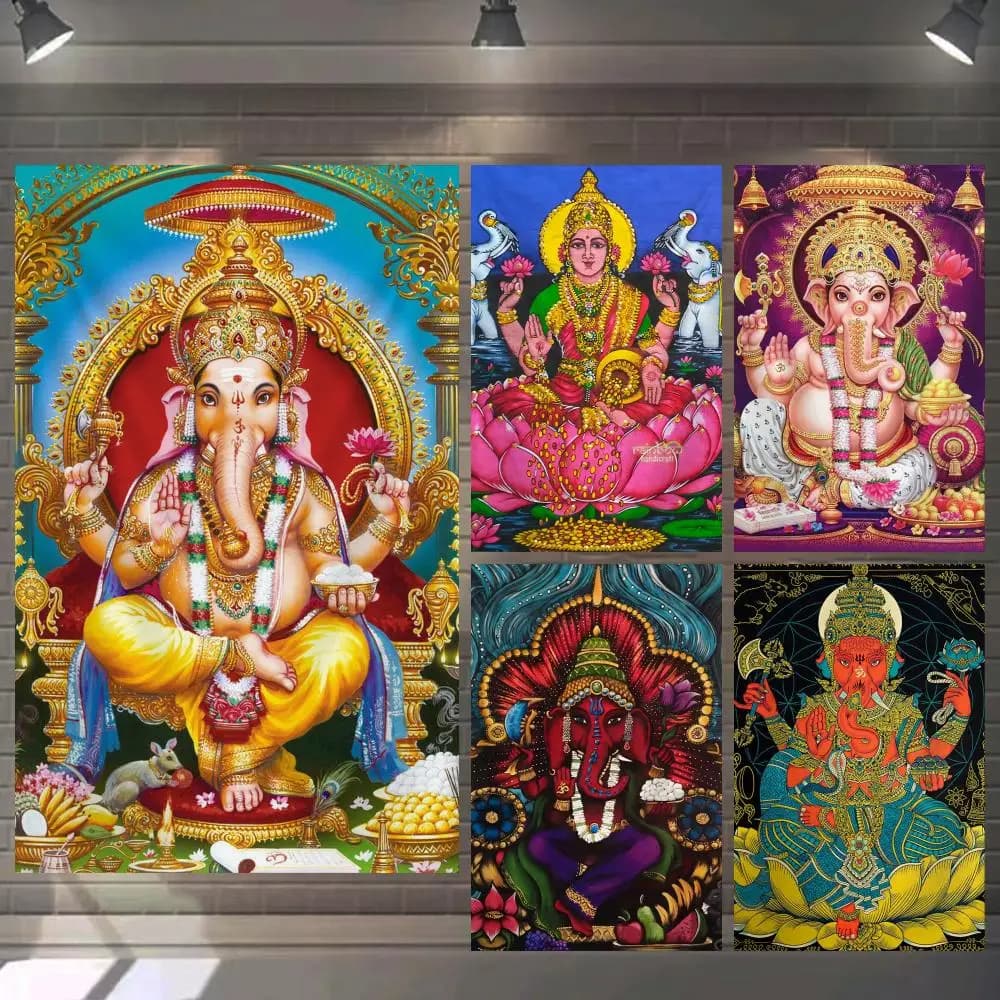 Elephant Indian Mandala Wall Hanging Ganesha Tapestry Soundproof Thick Tapestry, Living Room Sofa Wall Decor For Hotels