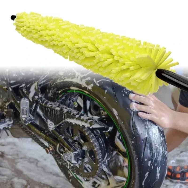29‑CM Hand‑held Sponge Brush, Car Motorcycle Bicycle Wheel Rim Cleaning Tool Long Handle Hub Washing Accessory