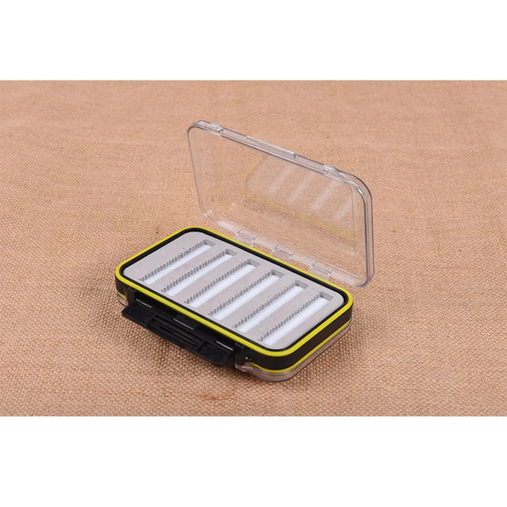 Double Sided Fly Fishing Box, Transparent, Waterproof, ABS, Lightweight and Easy to Transport, Fishing Equipment Organizer with Micro-Switches