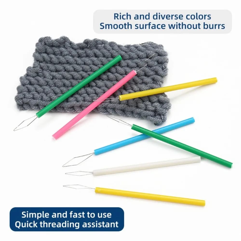10Pcs Needlework Threading Needle Threaders Embroidery Cross Stitch Multifunctional Large Hole Beaded Accessories Long Handle