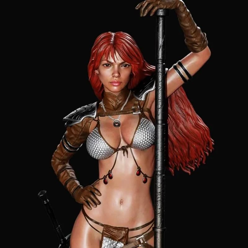 Kit modello assemblato con figura in resina in scala 1/24 Kit garage per hobby fantasy spadaccino femminile antico smontato e non verniciato