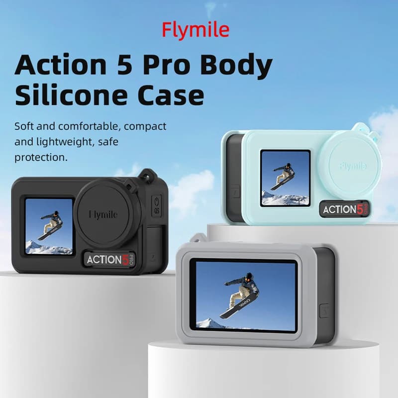 Soft Silicone Protective Case For DJI Action 5 Pro Camera Full Body Lens Cover Shockproof Lightweight Outdoor Sports Camera