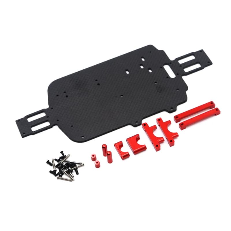 Parti di automobili RC aggiornamento in metallo telaio in fibra di carbonio adatto per WLtoys 1/18 A949 A959 A969 A979 K929 accessori per auto telecomandati