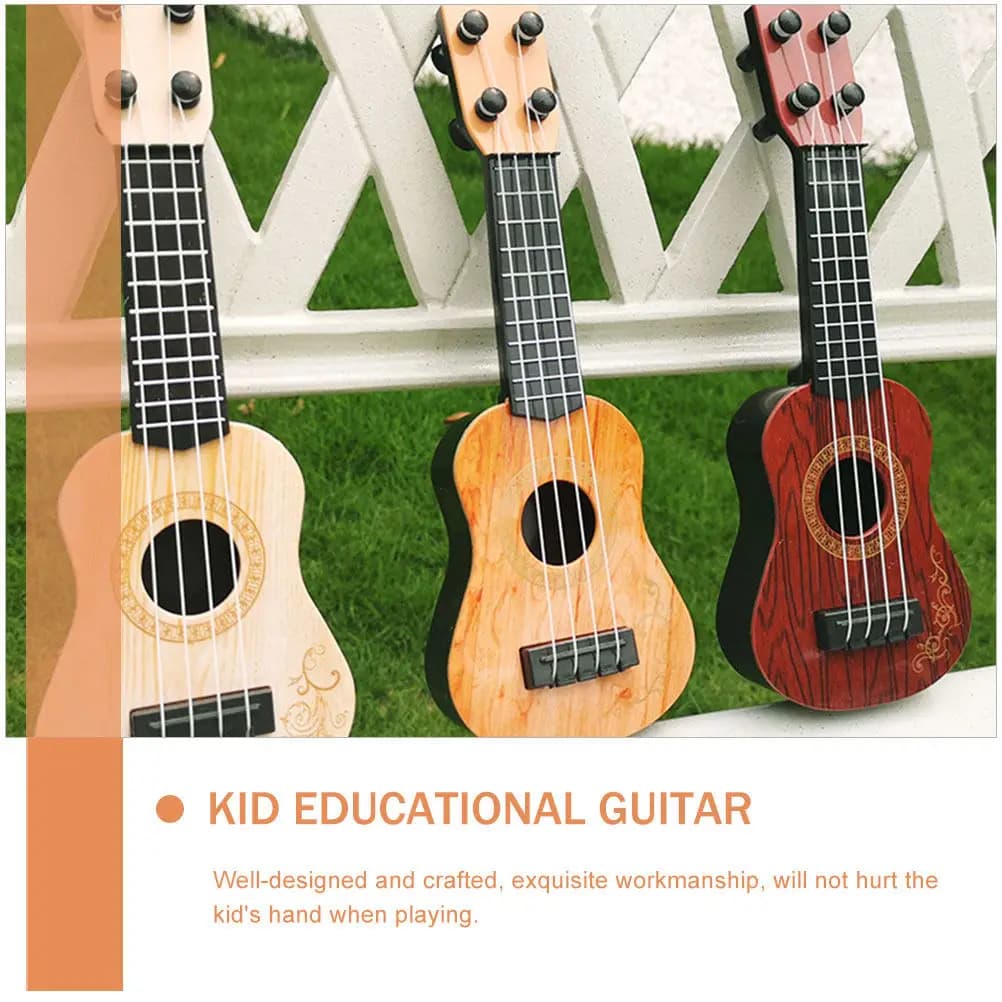 2 Pezzi Ukulele Simulato per Bambini, Strumento Musicale Educativo per la Prima Infanzia, Adorabile Chitarra per Bambini, Regali per Riunioni Familiari