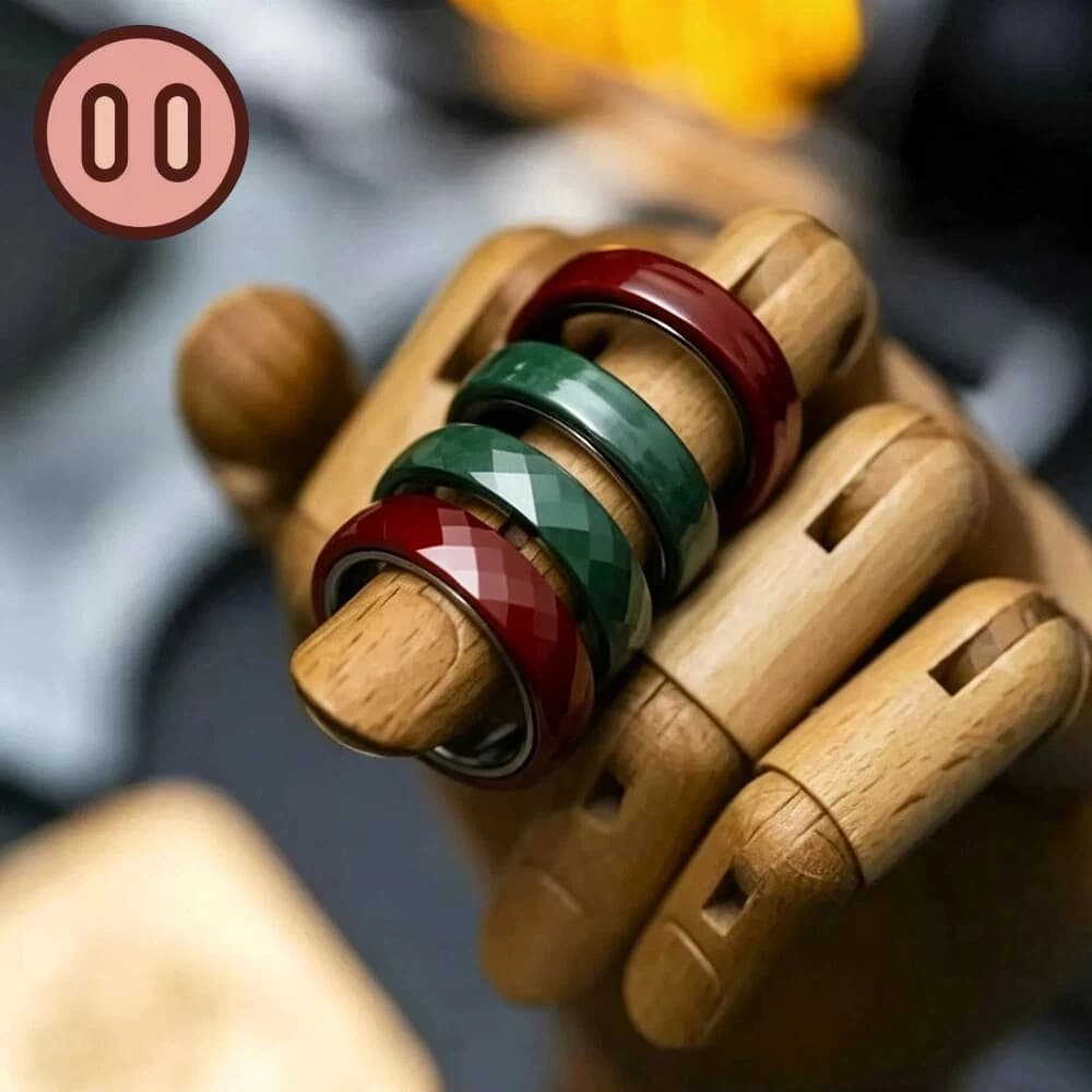 YEDC Zhuan Yun Pig Ring Ceramics Ring Spinner Fidget Toys For Adults Anxiety Relief Gadgets