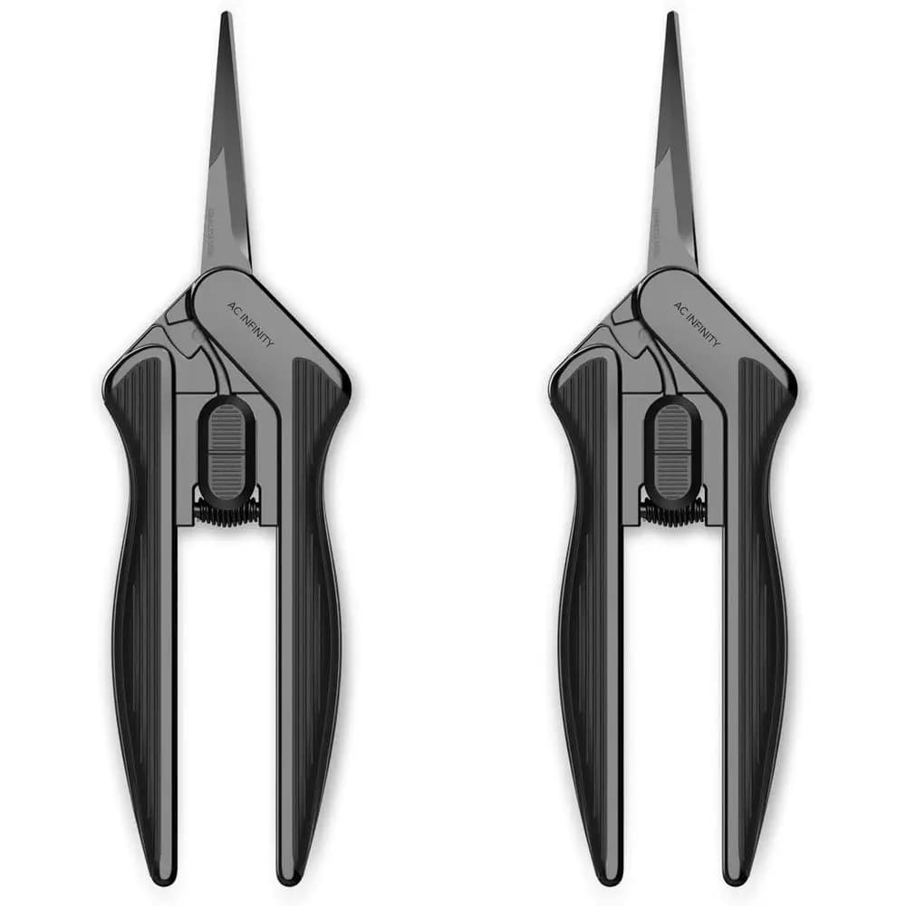 6.6 Stainless Steel Pruning Shear 2-Pack, Lightweight Ergonomic Design, Straight Precision Blades with Nonstick Coating for Gard