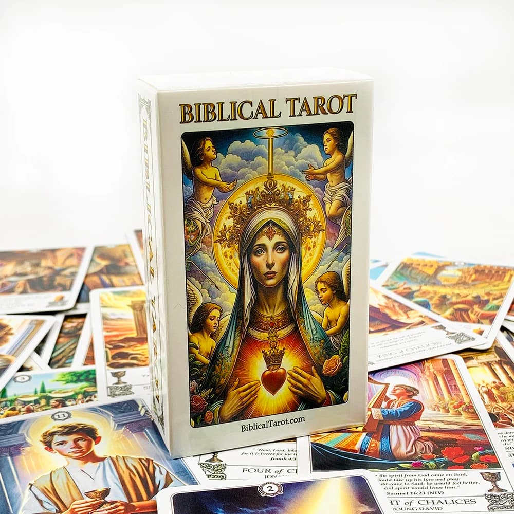 Carte dei tarocchi biblici Illustrazione della carta Oracle Previsione misteriosa Divinazione Mazzo dei tarocchi Gioco per feste Intrattenimento Gioco per il tempo libero