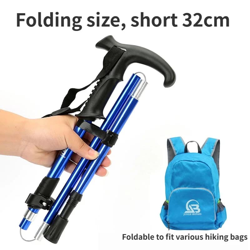 Trekking poles Folding telescopic trek sticks with 3 sections Ultralight Portable Folding Trekking Stick
