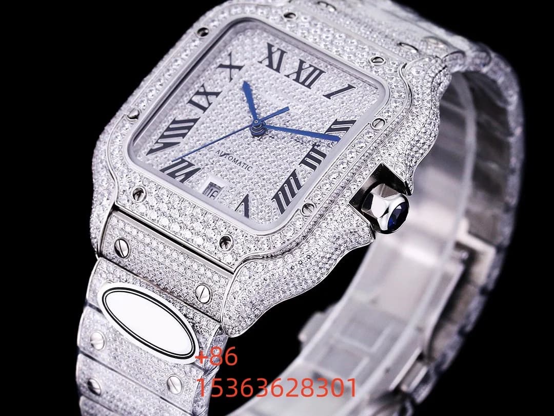 Orologio da Polso da Uomo di Lusso con Diamanti, Impermeabile, Quadrato, Automatico Meccanico, Stile Hip Hop, Gioiello da Polso da Uomo, Vendita Calda
