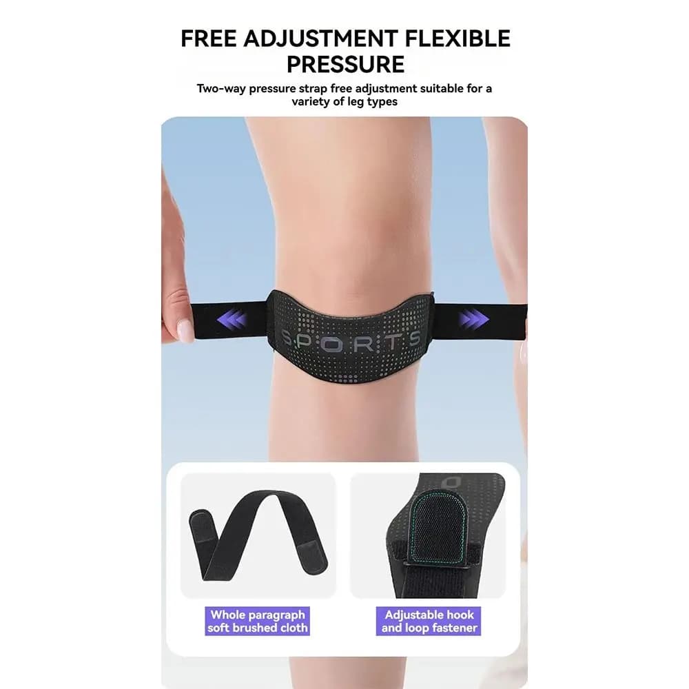 Patella Protector Sports Patella Brace Shock-absorbing Non-Slip Knee Support Pad Extra Thick Adjustable Strap Knee Strap Sports
