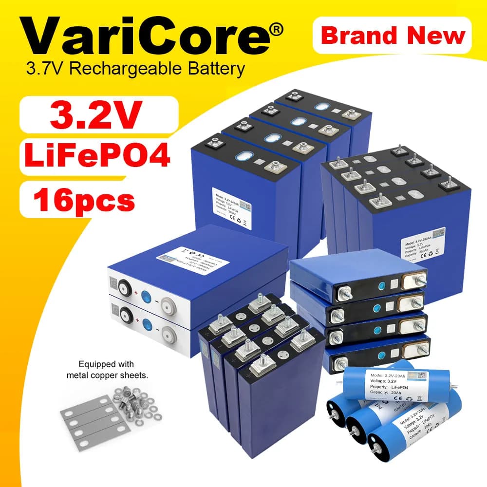 Batteria 16x3.2V LiFePO4 320AH 280ah 150ah 105ah per batterie di accumulo di energia solare RV inverter 12v 24V 36v Grado A