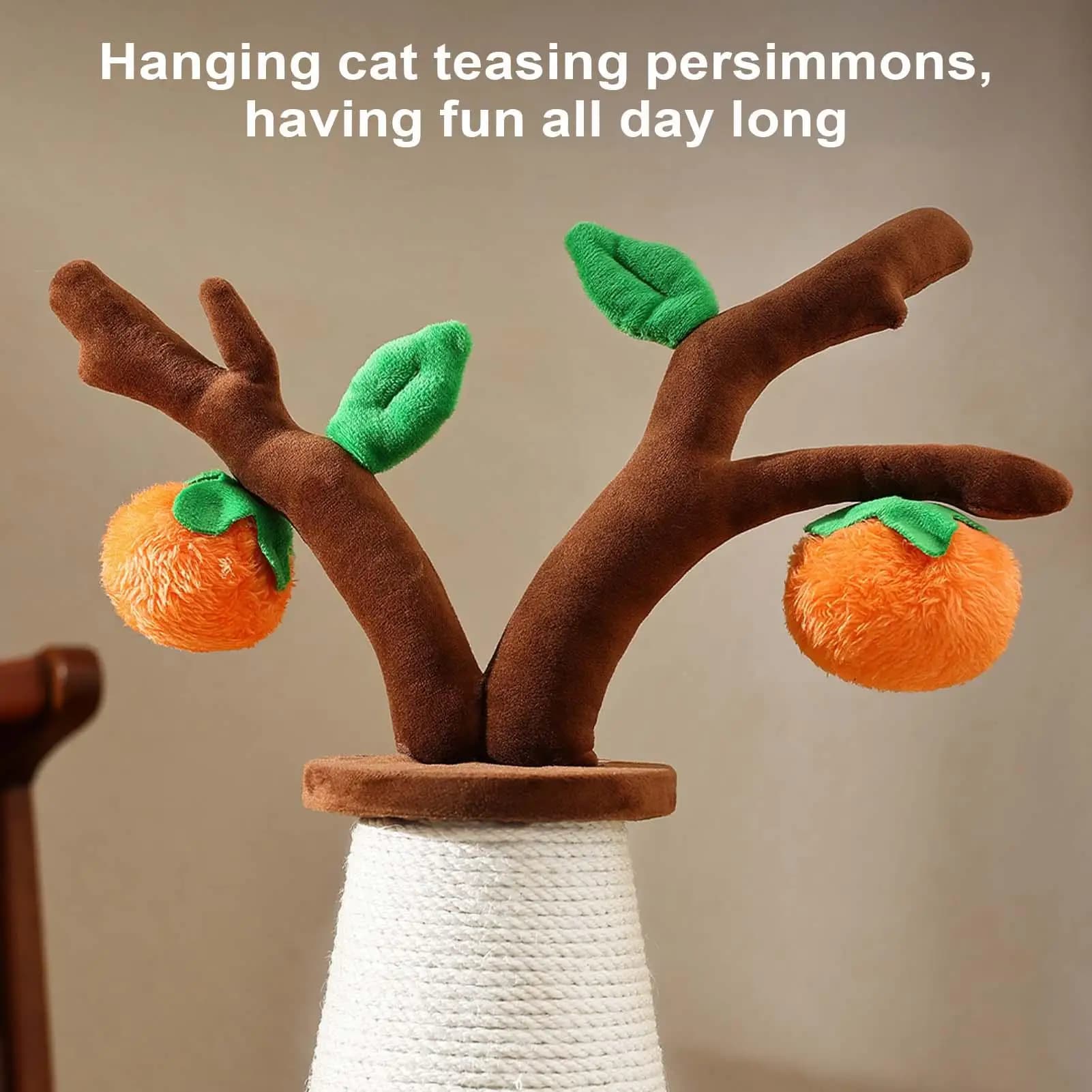 Tiragraffi per gatti Simpatico albero di cachi Gattino Giocattolo Antistress Tiragraffi per la stimolazione mentale Arrampicata al coperto