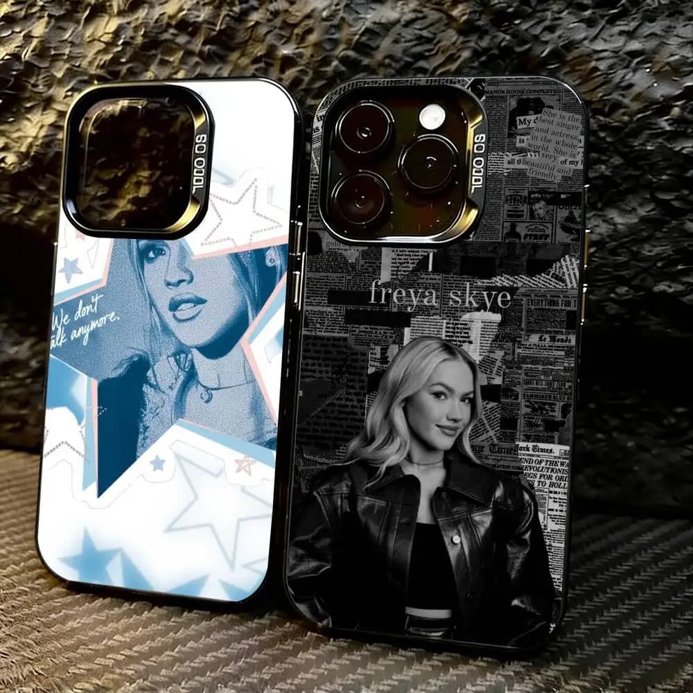 Cover per telefono F-Freya Skye S-Singer per iPhone 17, 16, 15, 14, 13, 12, 11 Plus, Pro Max, XS, custodia colorata argento
