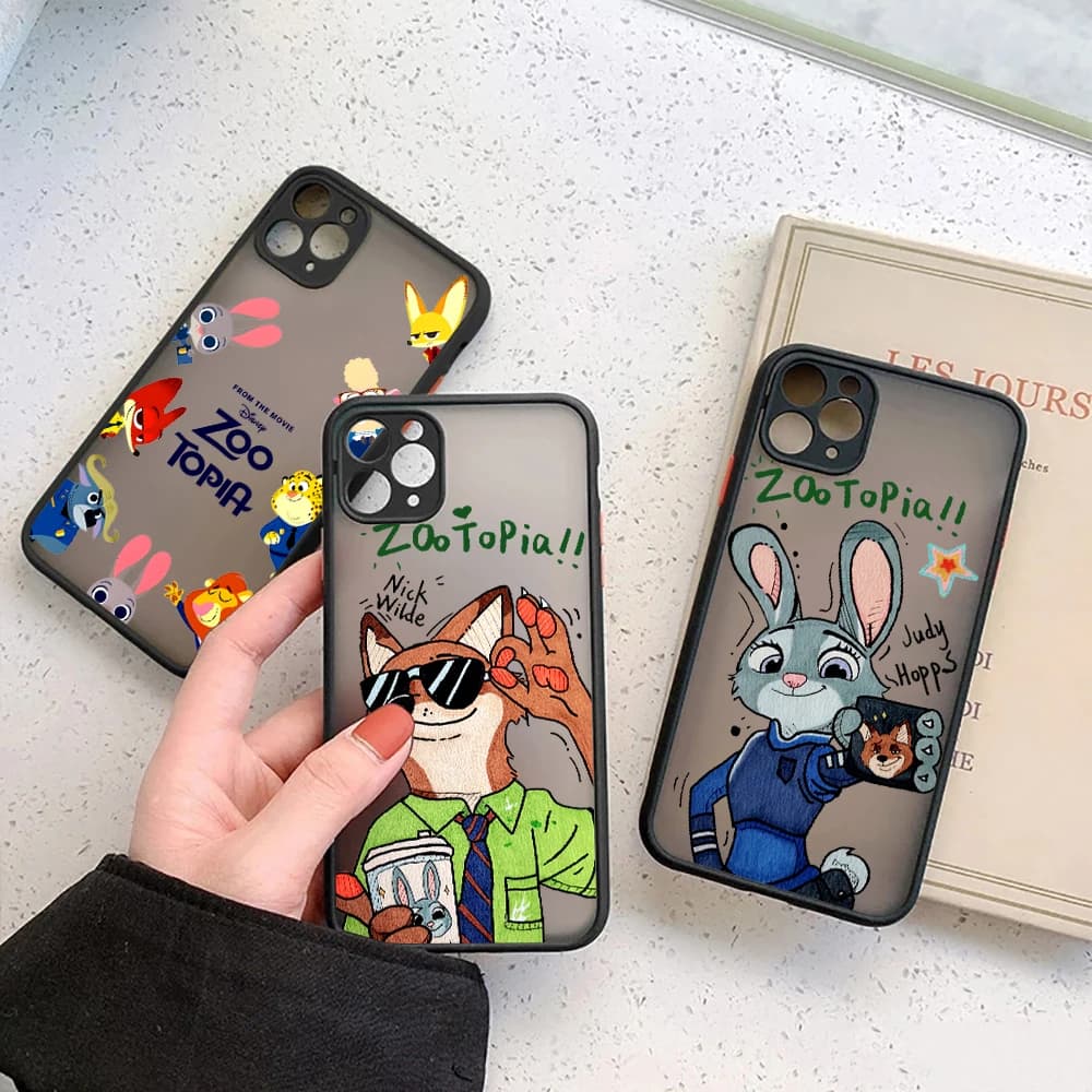 Disney Nick Judy Matte Translucent Case For iPhone 17E 17 16 16E 15 14 13 12 11 Pro Max 17 Air 7 8 Plus XR XS Shockproof Cover