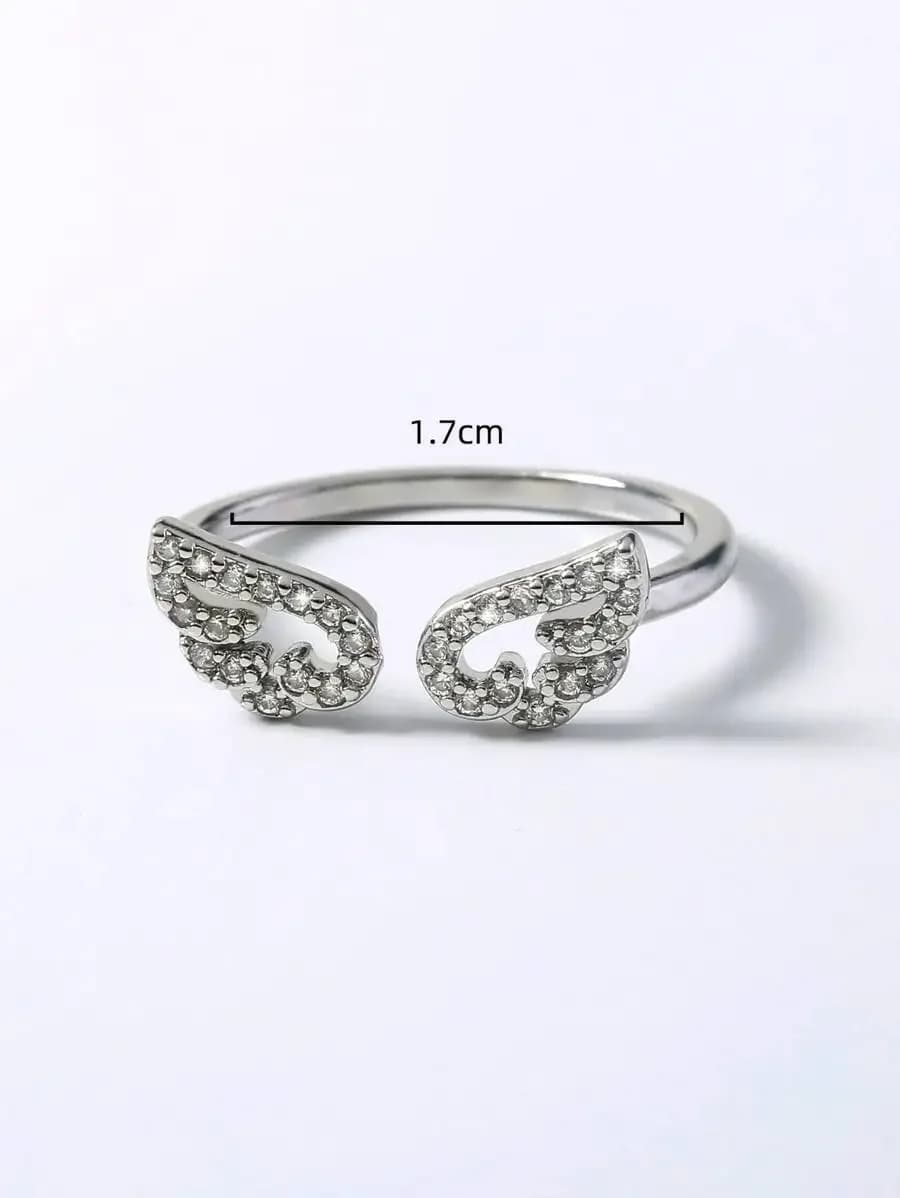 Anello a Forma di Ala con Strass per Donne