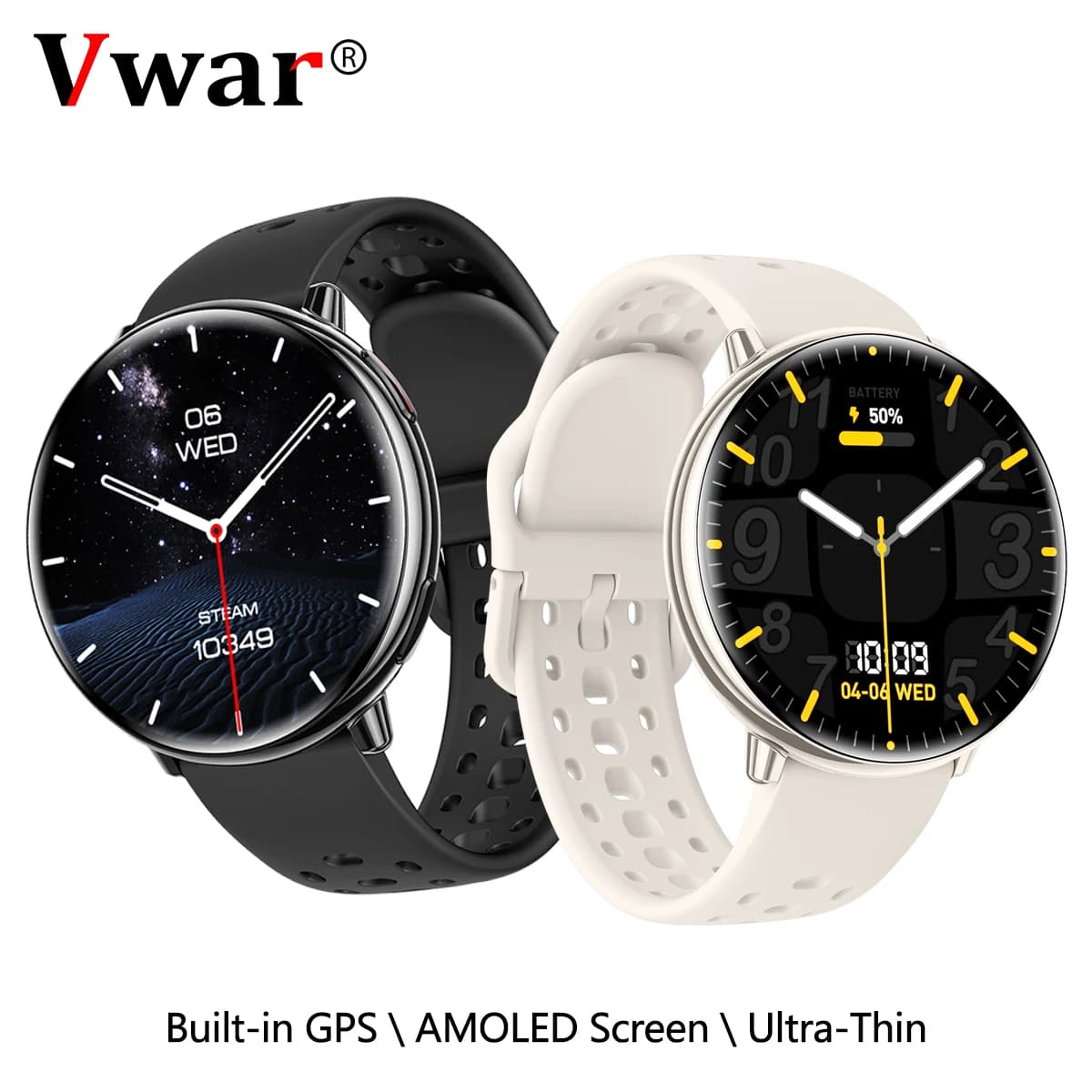 VWAR Active 2 Smart Watch Bussola GPS integrata ultrasottile Chiamata Bluetooth IP68 Smartwatch impermeabile per donna Uomo Xiaomi IOS
