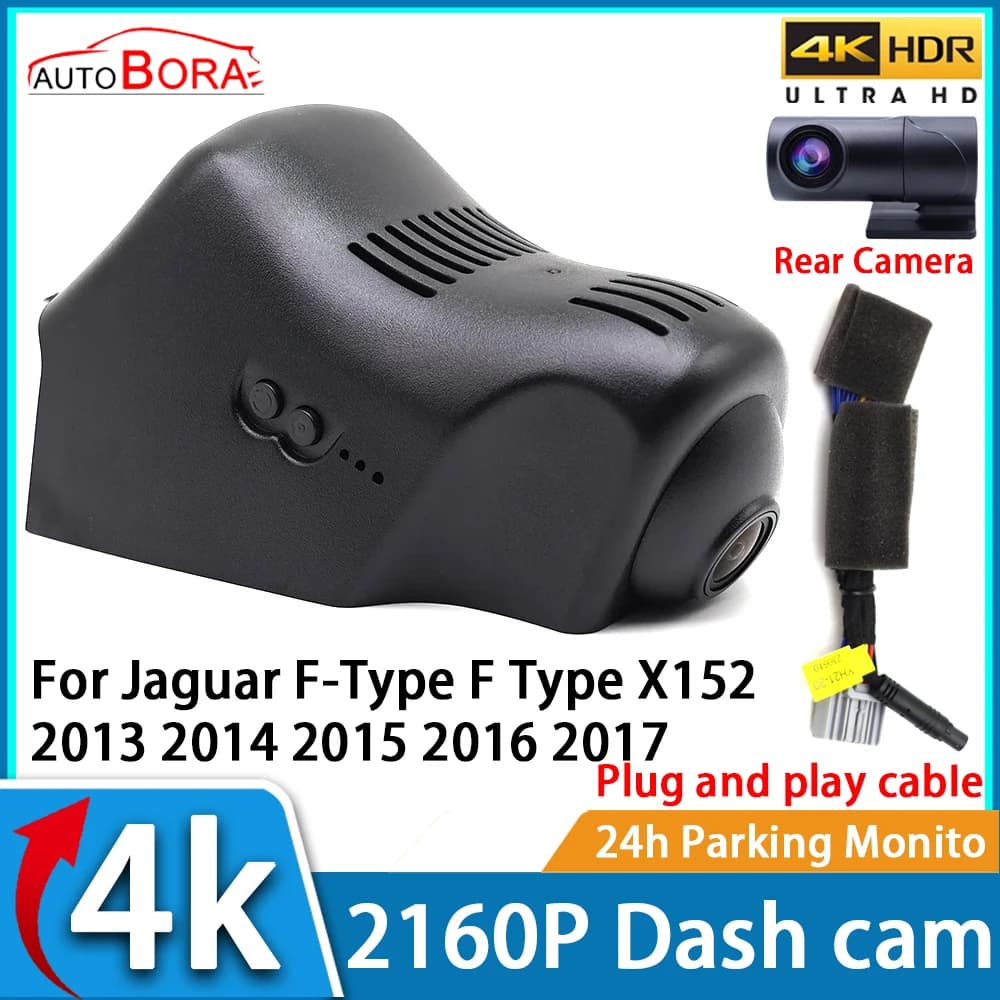 Video Recorder for Auto ZhuCamX with Night Vision UHD 4K 2160P DVR Dash Cam for Jaguar F-Type X152 2013- 2017
