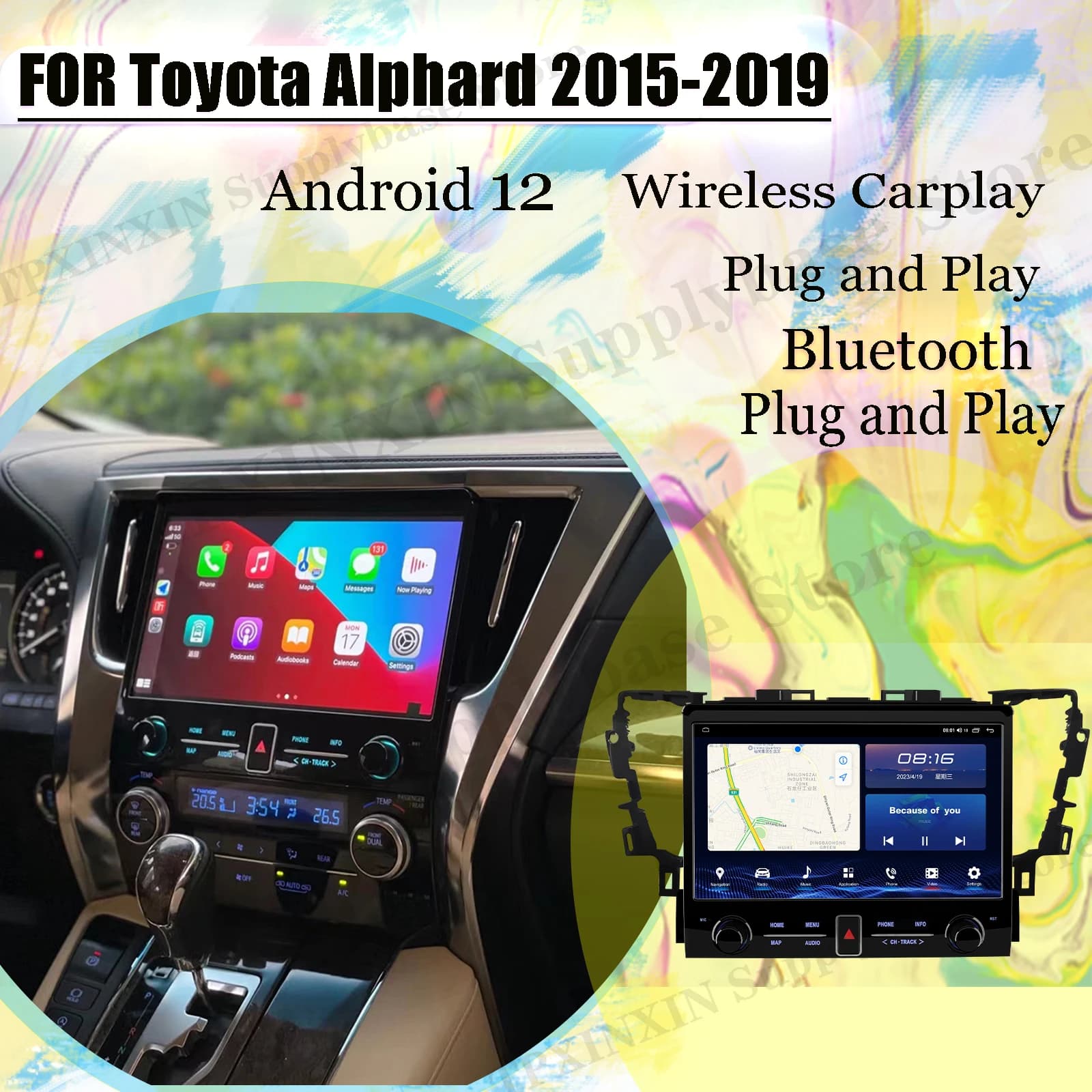 30 Series Upgradation 35 For Toyota Alphard 2015~2019 ar Radio Stereo Receiver Android GPS Automotive Multimedia Head Unit
