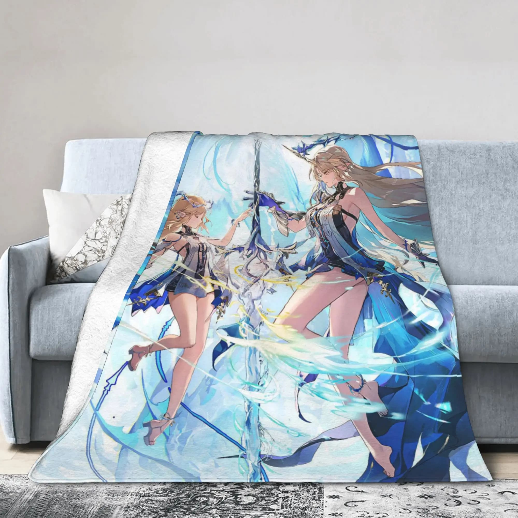 Wuthering Waves WuWa Cartethyia Coperta Gioco Anime Flanella Fantastiche coperte calde per divano invernale in camera da letto