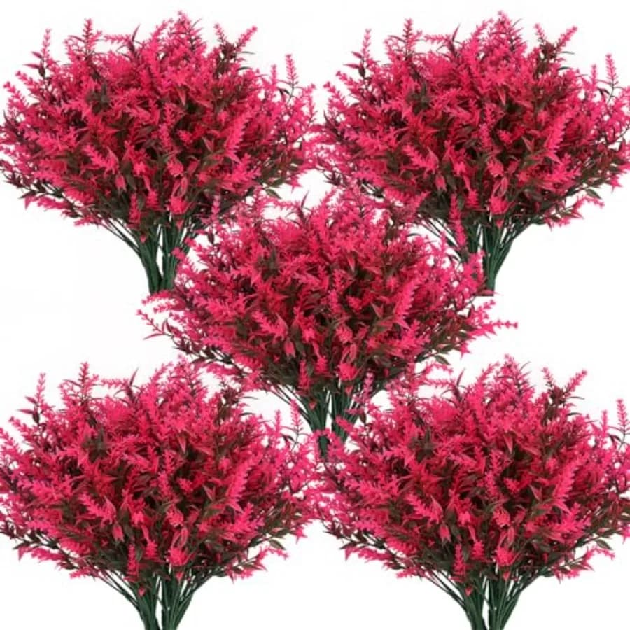 Spring Decoration, Artificial Greenery, Artificial Lavender Flowers Outdoors Fake Shrubs Greenery Plants Indoor UV Resistant Pl