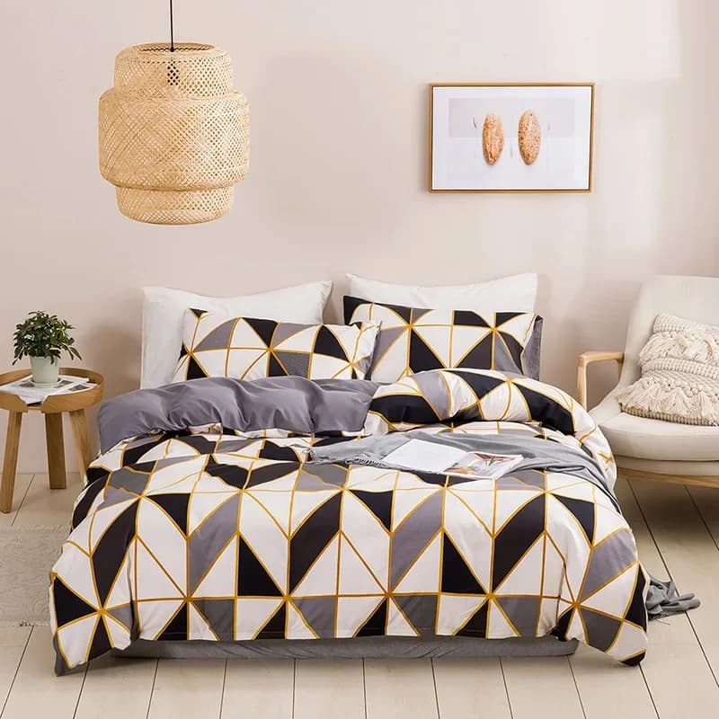 Geometric Print Queen Bedding Set Soft Comfortable King Size Duvet Cover Set Cheap Durable Single Double quilt cover NO sheet