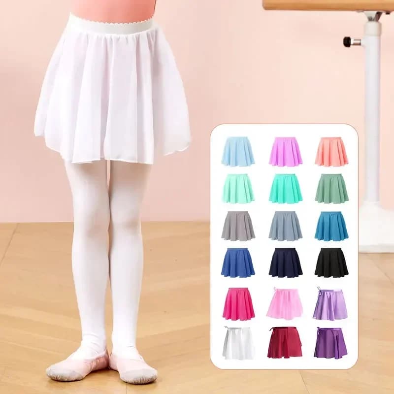 Gonna da balletto blu pavone per ragazze, bambini, danza, gonna in chiffon, elastico in vita, gonna da ginnastica per pattini, per ragazze, gonna tutu per balletto