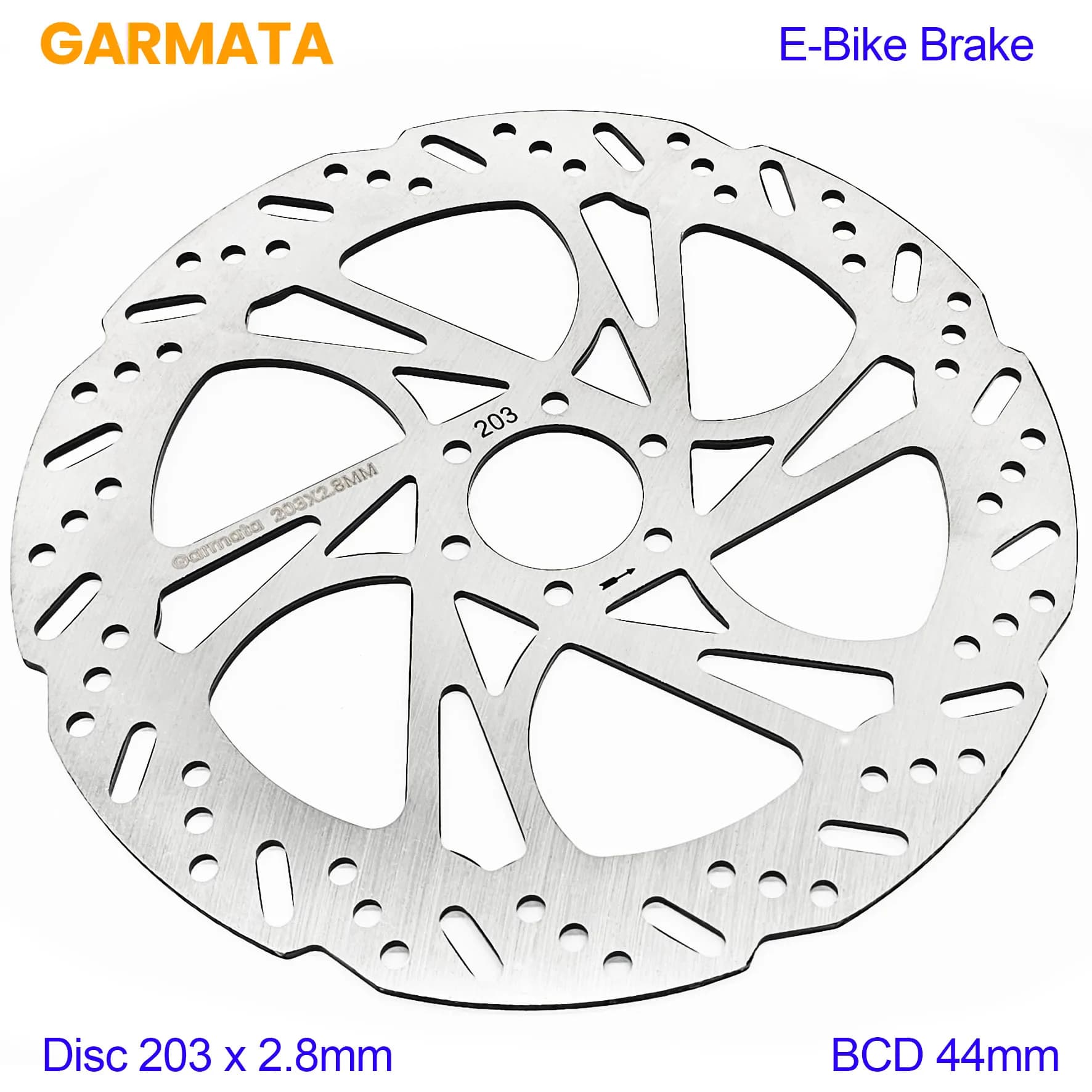Disco freno bicicletta 203 x 2,8 mm / 44 mm bcd