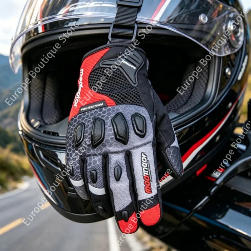 Guanti da moto antiurto e anti-caduta Madmotor, a dita intere, traspiranti, per tutte le stagioni, per uomo e donna