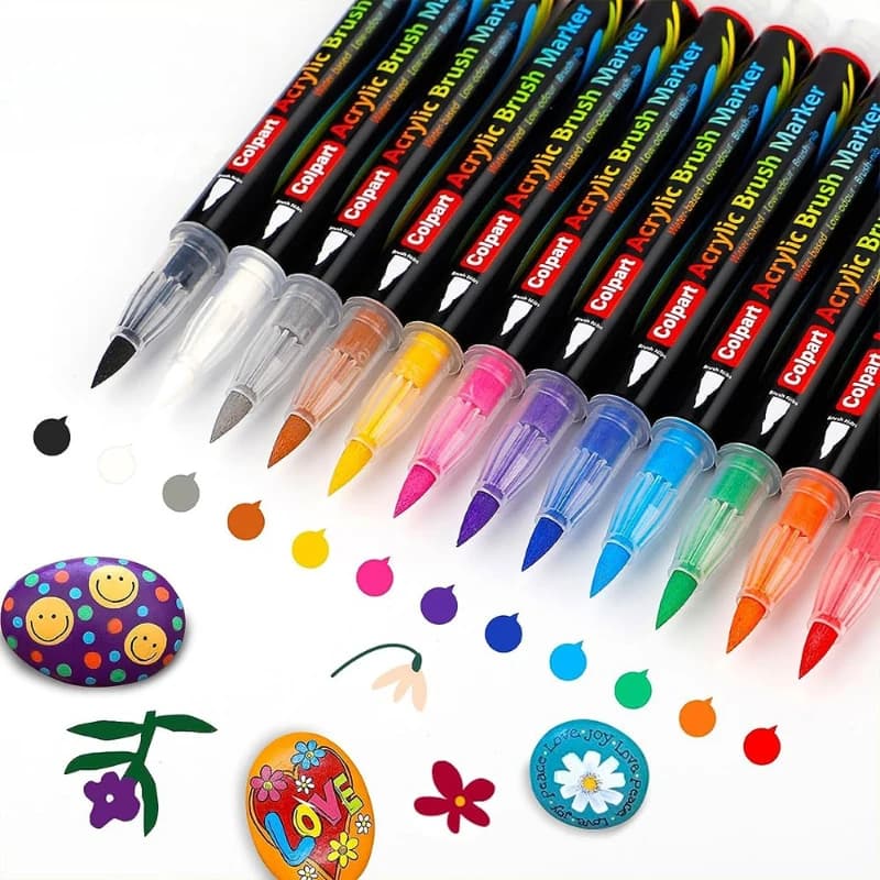 12/36/48 Color Soft Head Acrylic Mark Pen Non Transparent Color Hand Drawing DIY Watercolor Pen Art Use Painting Supplies