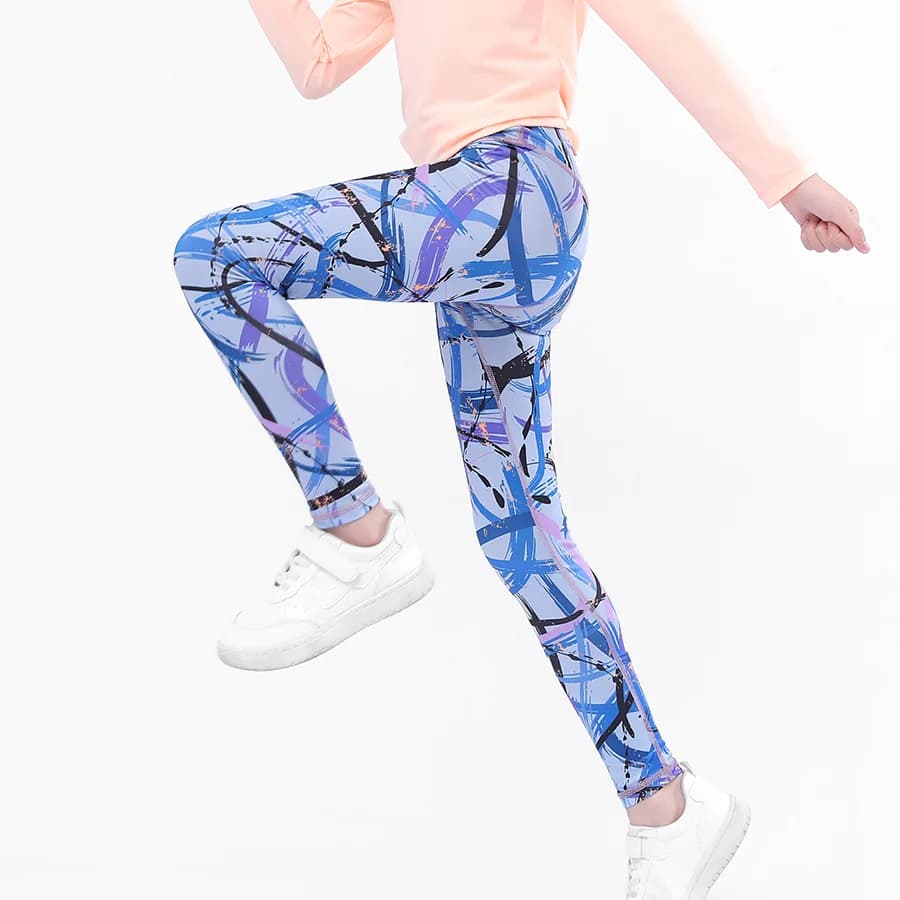 SheeCute Leggings a vita larga da ragazza collant con stampa a vita alta allenamento Yoga pantaloni Skinny gym 022