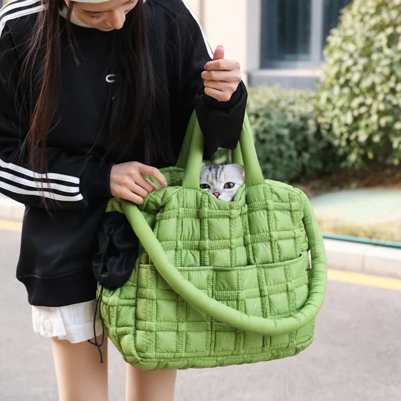 Borsa per Gatti Morbida e Traspirante, Comoda Borsa da Viaggio Calda e Portatile, Borsa a Tracolla per Viaggiare