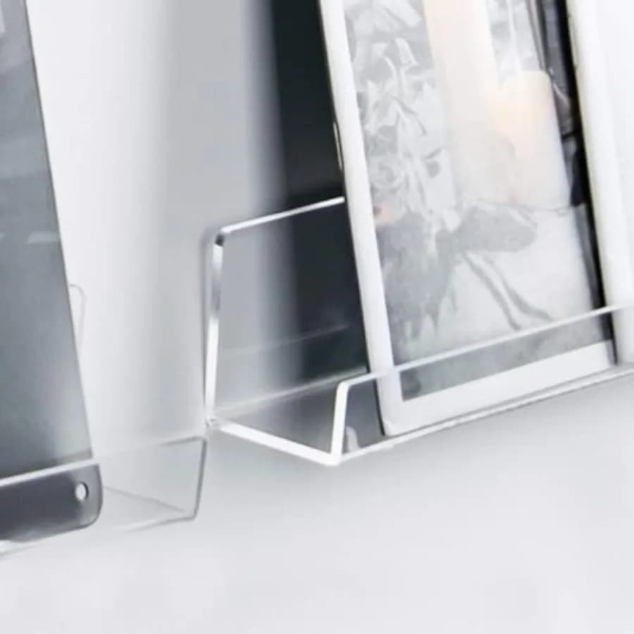 Set of 3 Wall Mounts in Transparent Acrylic for 12 Inch Vinyl Discs, Floating shelf for Exhibition and Conservation of Vinyl Discs with Modern Design