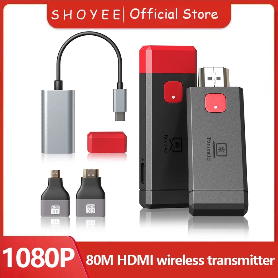 Kit estensore video wireless compatibile con HDMI, trasmettitore e ricevitore, adattatore dongle TV Stick per PC, fotocamera, laptop, per monitorare la TV