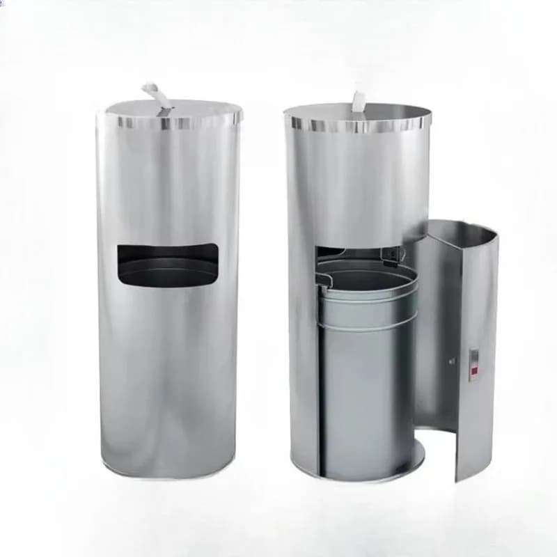 DB-35SW Dispenser per tovaglioli bagnati da bagno Pattumiera in acciaio inossidabile da 9 galloni con disinfettante Dispenser per salviette da palestra Pattumiera rotonda