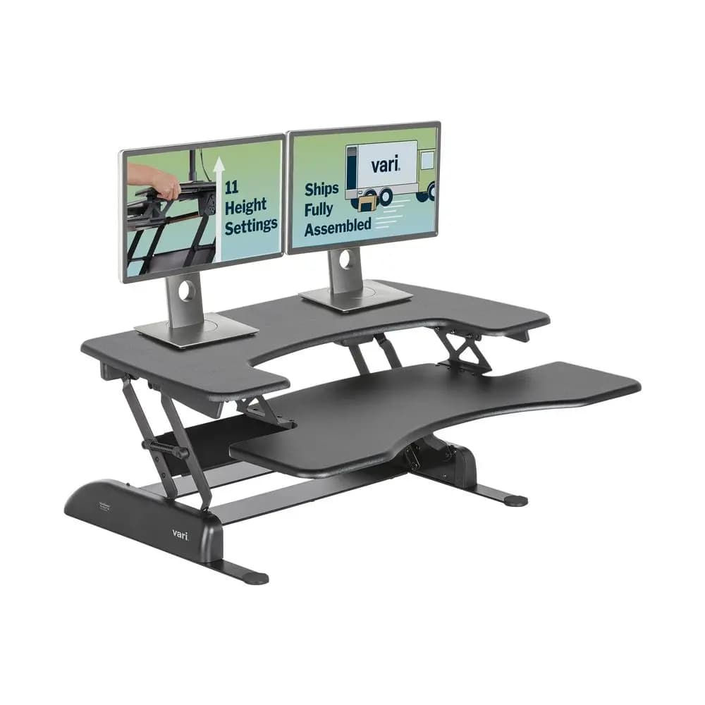 Desk Pro Plus 36 Convertitore per Scrivania Regolabile con 11 Impostazioni di Altezza, Supporto per Laptop Sit-Stand per Casa e Ufficio, per Piani di Lavoro e Tavoli