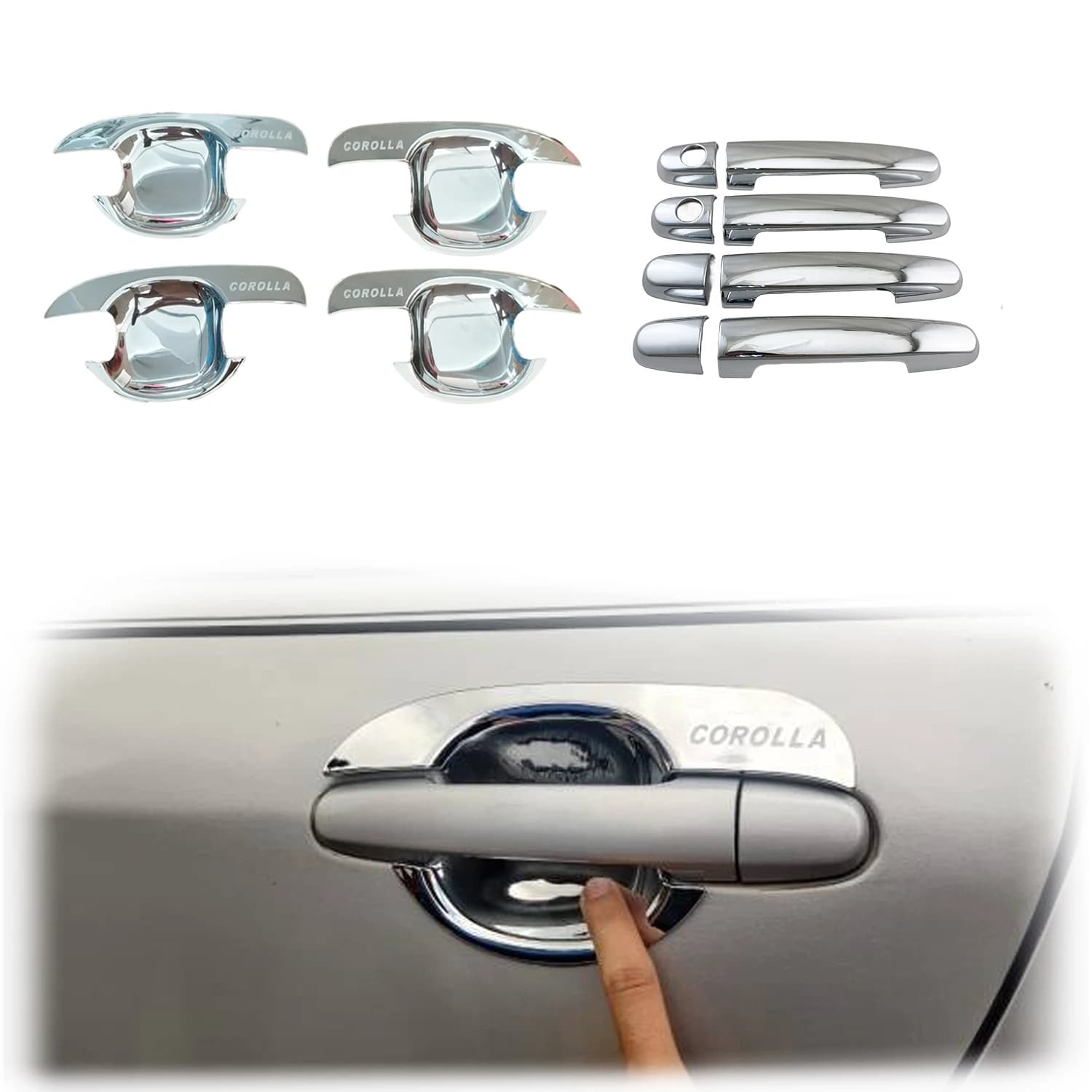 2001 2002 2003 2004 per auto Toyota Allex Corolla nuovi accessori cromati Abs maniglia della porta placcata coperchio della ciotola Trim Paste Style