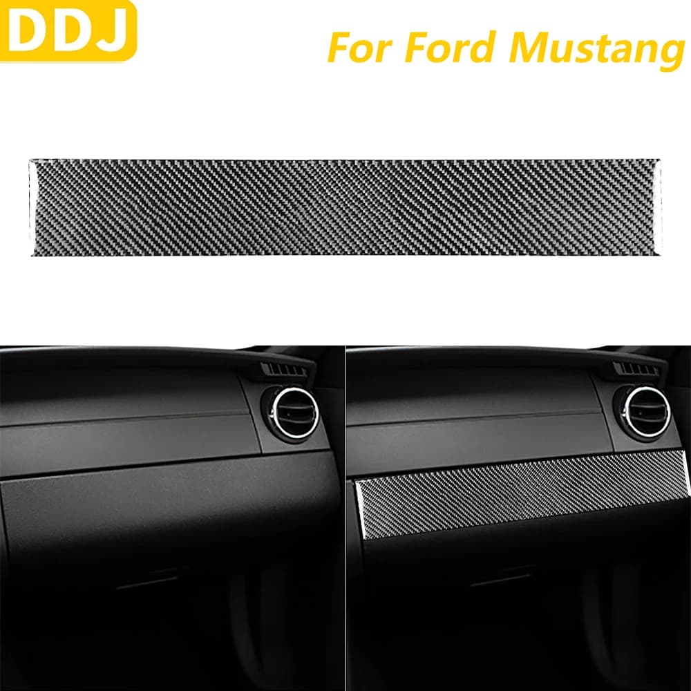For Ford Mustang 2005-2009 Real Carbon Fiber Co-pilot Dashboard Trim Covering Auto Accessories Decoration Wall decal