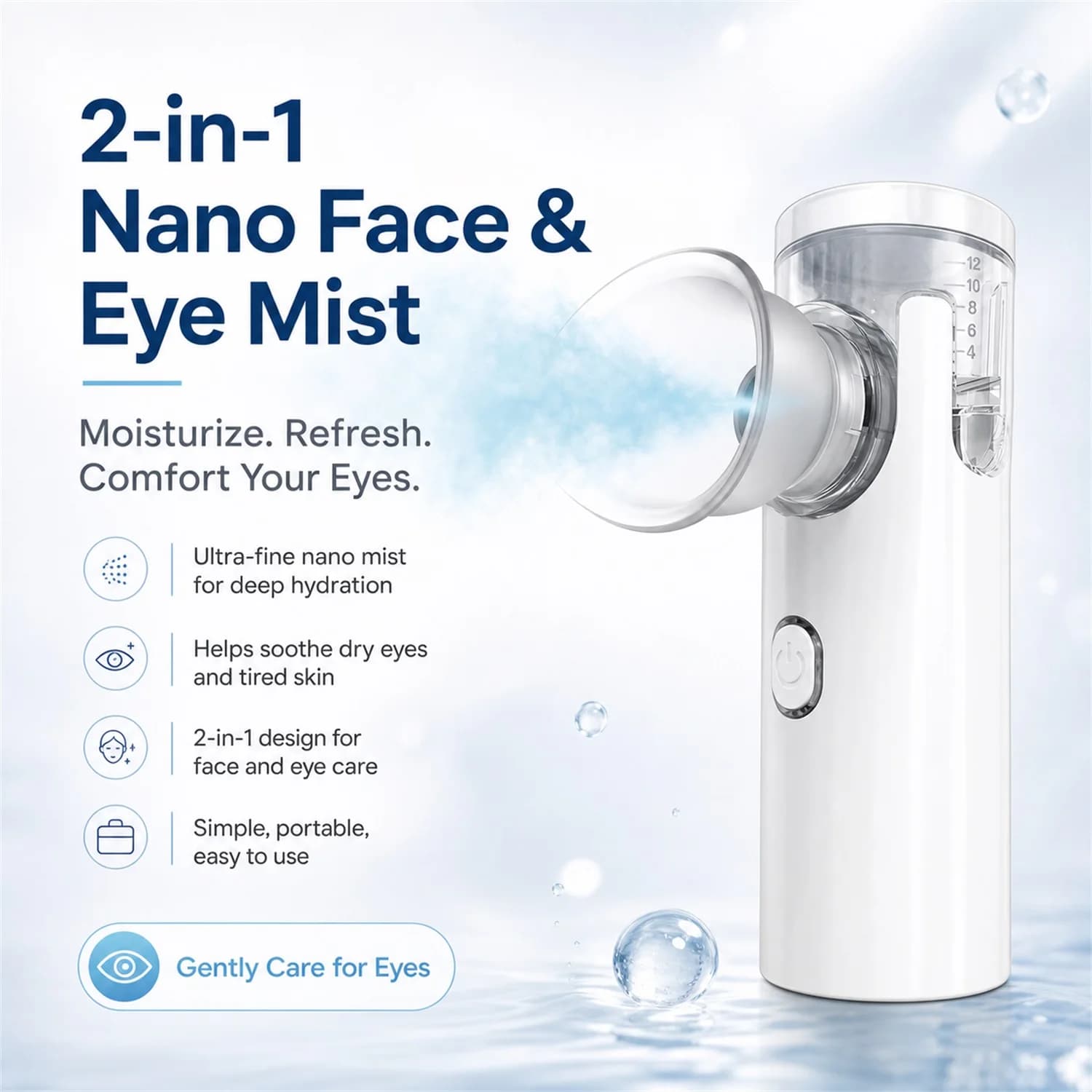 Eye Nano Humidifier Nebulizer Eye Steamer Relieve Fatigue Dry Eyes Moisturizing Face Eye Care Mask Humidifier Mist