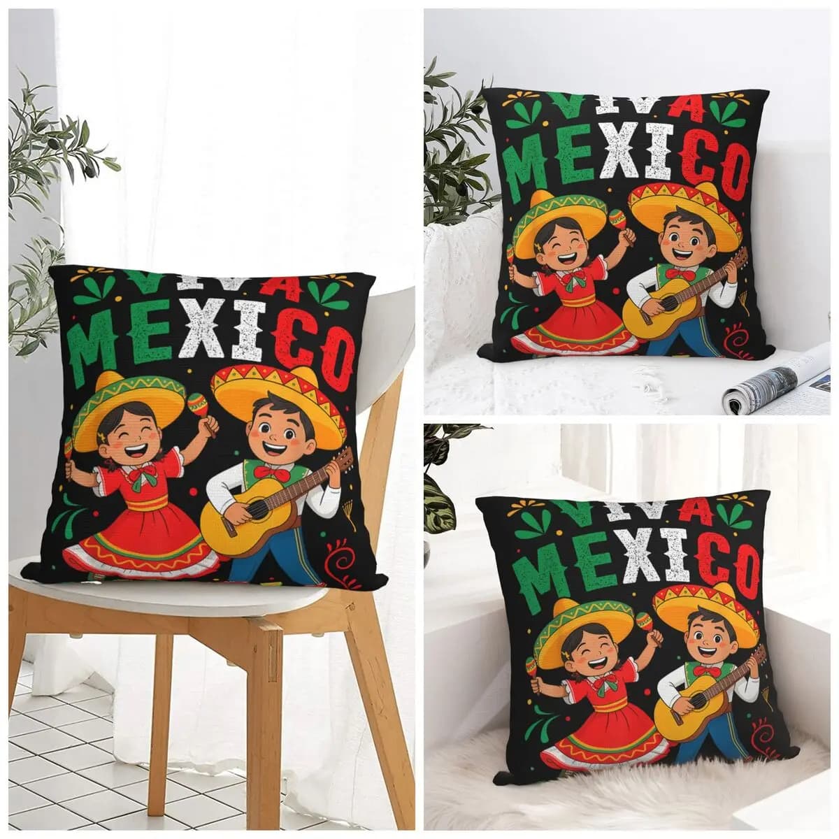 Viva Messico Bandiera Viva Messico Fodera per cuscino Kawaii Federa per divano Auto Decorazioni per la casa Fodera per cuscino Design morbido Federe regalo
