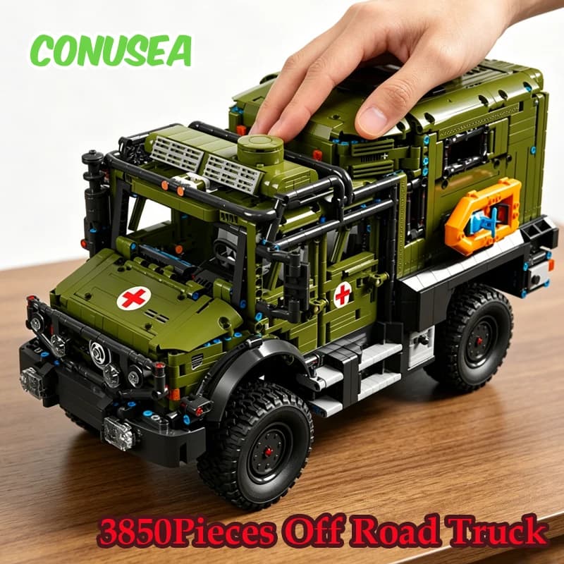 Large Building Blocks Vehicle Car Model 3850Pieces Off Road Ambulance Truck Technology Bricks Educational DIY Toy Birthday Gifts