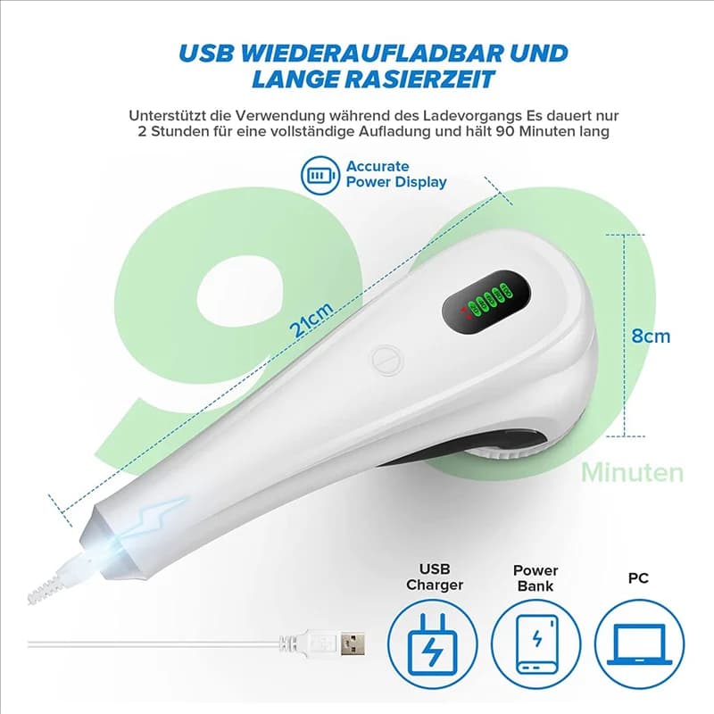 A20M 2X Rasoio elettrico per lanugine, levapelucchi ricaricabile tramite USB per diversi tessuti levapelucchi tagliapelucchi perfetto per la famiglia