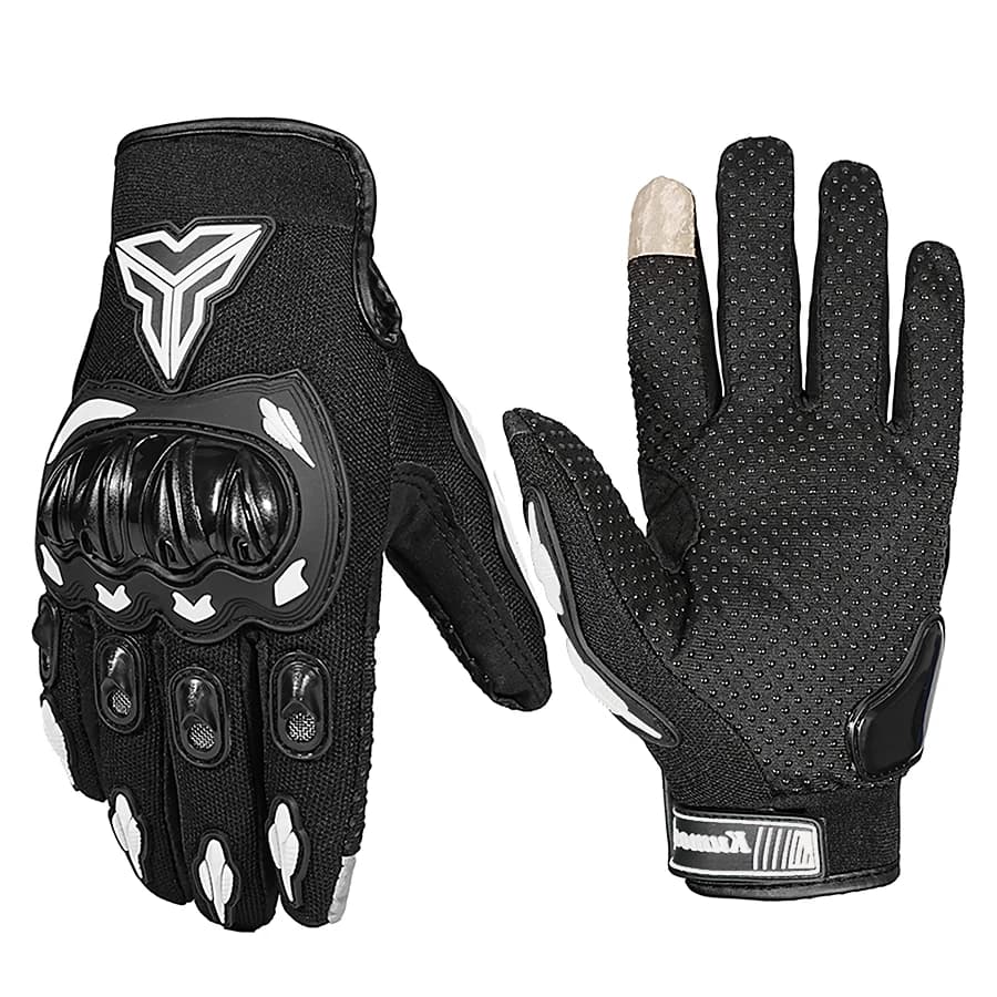 Guanti da Moto Estivi Traspiranti a Dita Intere, Antiscivolo, Resistenti all'Usura, per Fuoristrada, Compatibili con Touchscreen