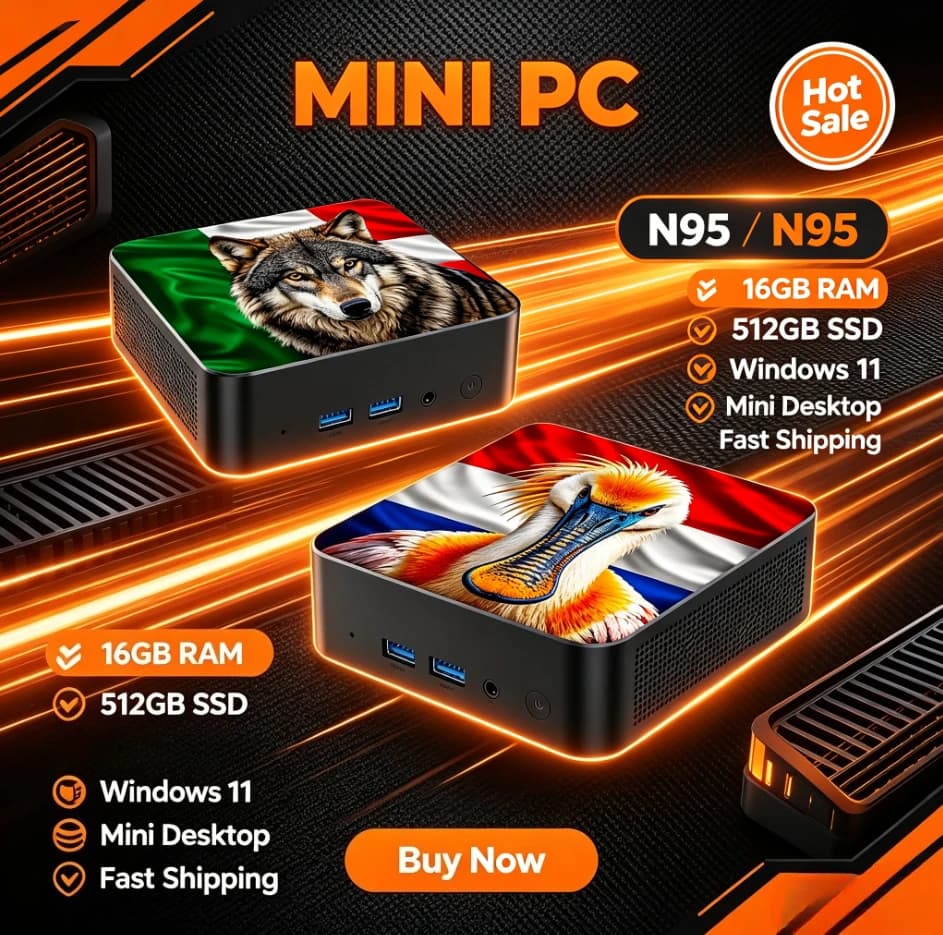 2026 New Mini PC Intel Core N95 Computer PC Gaming Computer 16GB RAM 1TB 2TB M.2 SSD WiFi 6 BT5.2 4K HD Portable Desktop Pc