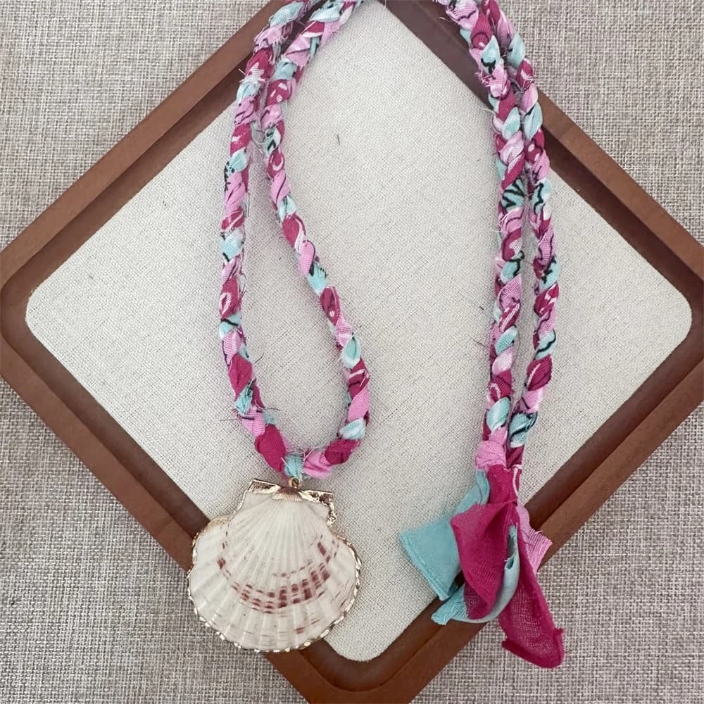 ins popolare tessuto marino fatto a mano che intreccia una grande collana con ciondolo a forma di conchiglia naturale per le donne 15 stili di scelta di gioielli regali