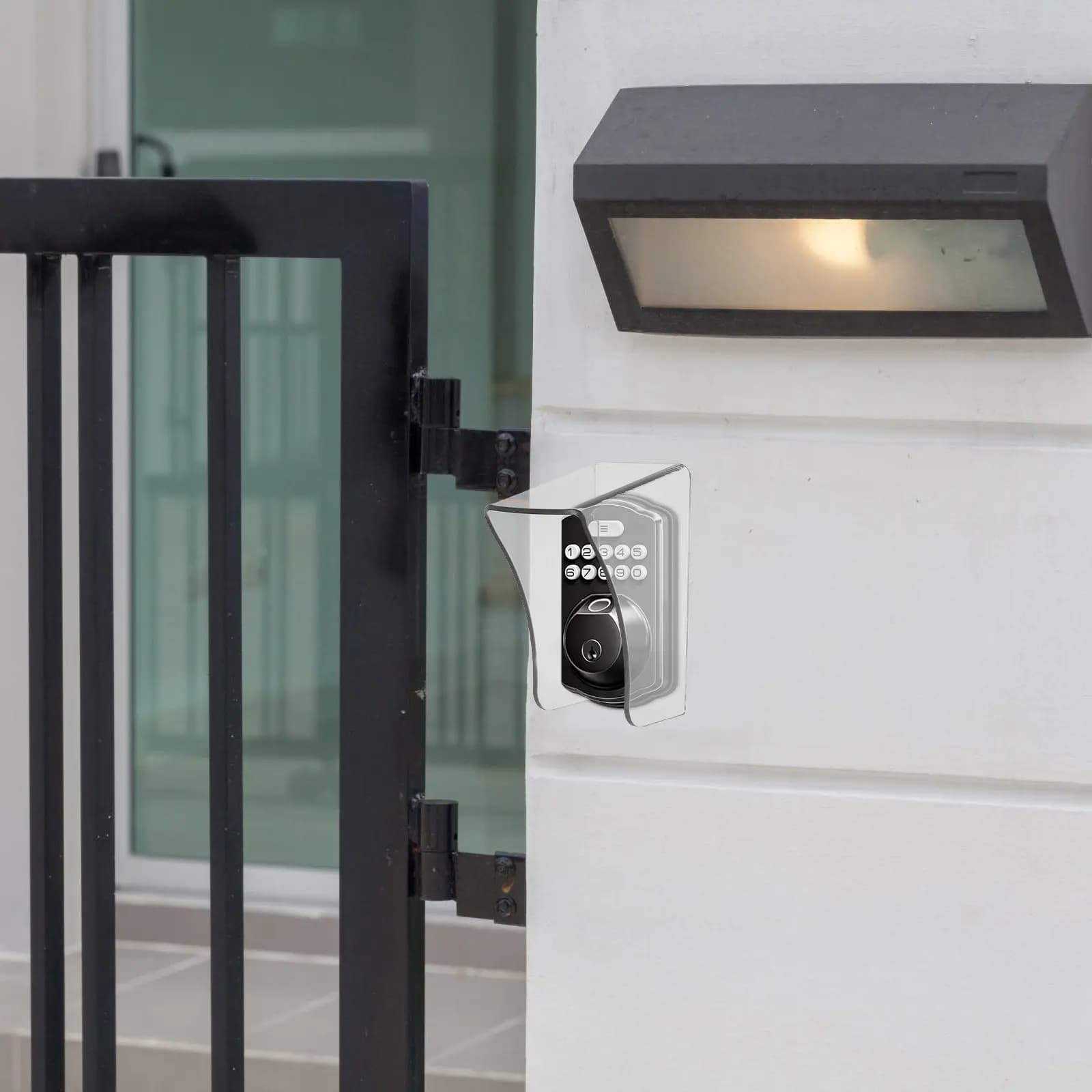 Copertura Impermeabile Trasparente per Serratura Intelligente, Protezione per Campanello, Resistente alle Intemperie, Protezione per Controllo Accessi Esterno