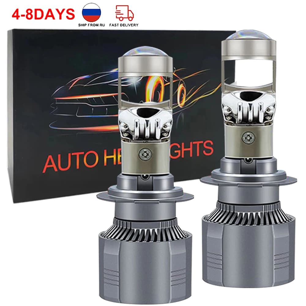 2PCS hb4 Lampada per proiettore Auto Faro principale H4 Lampadine per lenti H7 LED H11 9005 9006 hb3 Canbus Mini Automotive Lampada frontale Fascio alto e basso