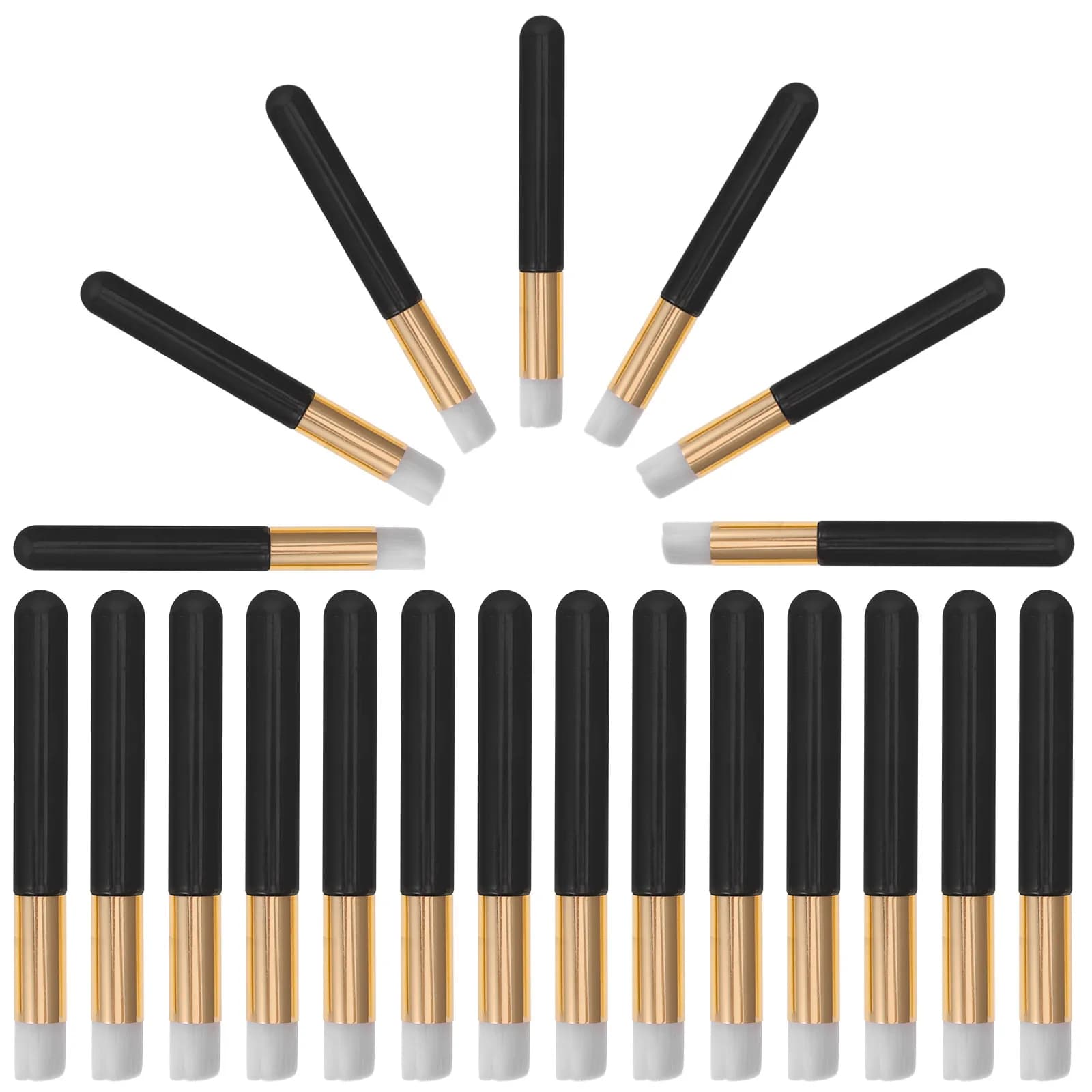 30Pcs Mini Round Makeup Brush Set Multifunctional Lip Gloss Concealer Blending Smudge Tool Portable Travel Eyelash Nose Pore