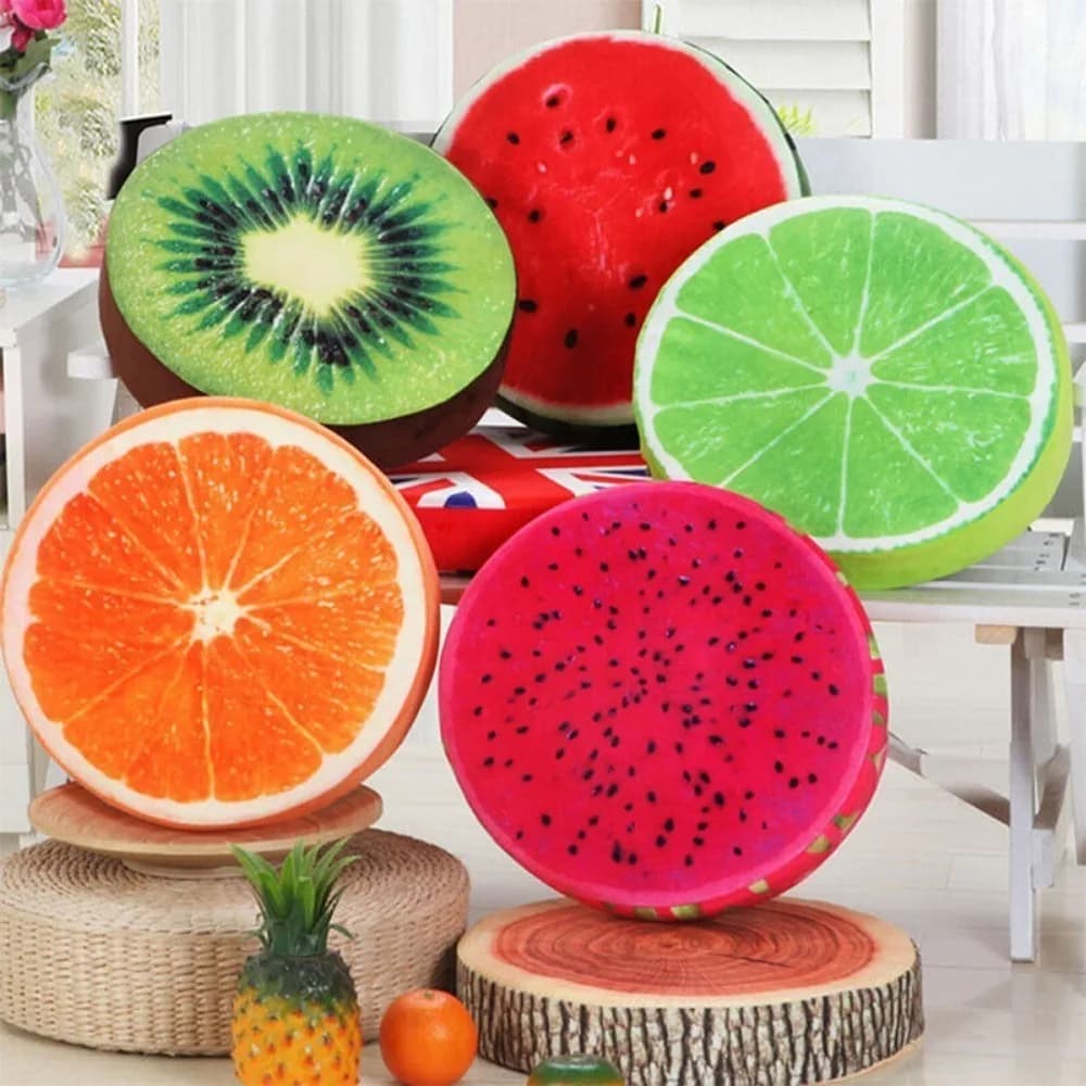 Comodi Cuscini Rotondi a Forma di Frutta per Divano, Giardino, Sala da Pranzo, Esterni, Asilo Nido e Sedie