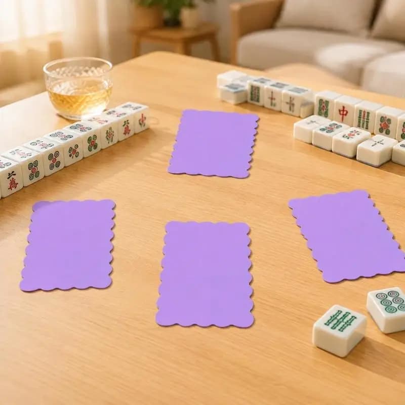 Mahjong Tile Shuffling Cards, Set of 4 Smooth PP Panels with Scalloped Finger Contact Edges for Home Mahjong, Game Rooms, 24BD