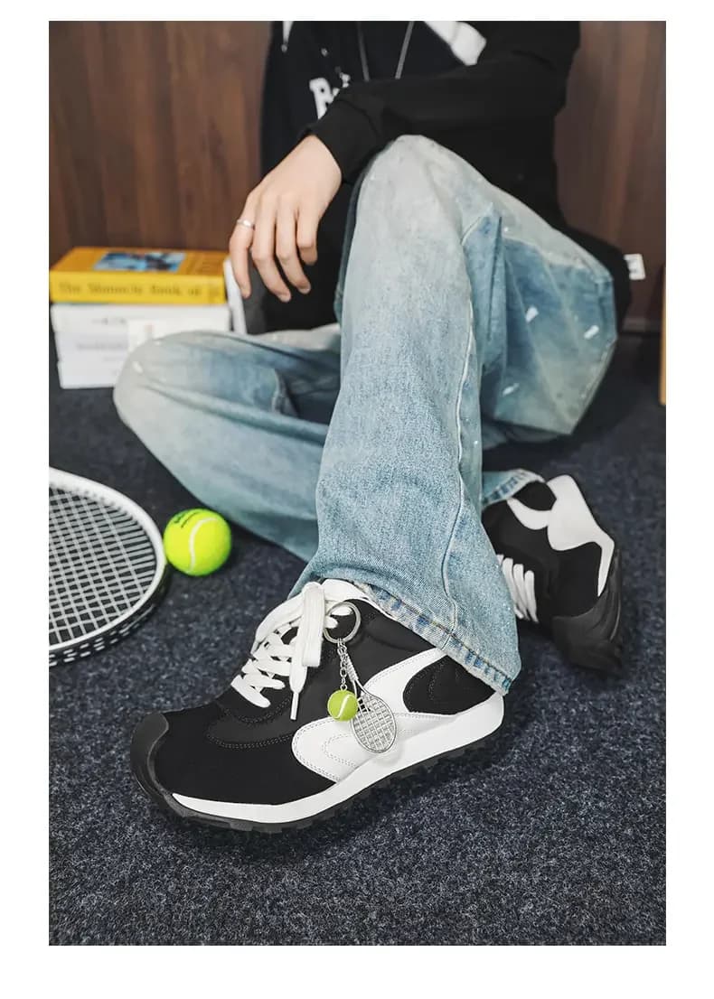 Street Daily Male Leisure Sneakers Elastic Soft Outsole Shock Absorbing Footbed All Match Casual Pants Urban Walking Footwear